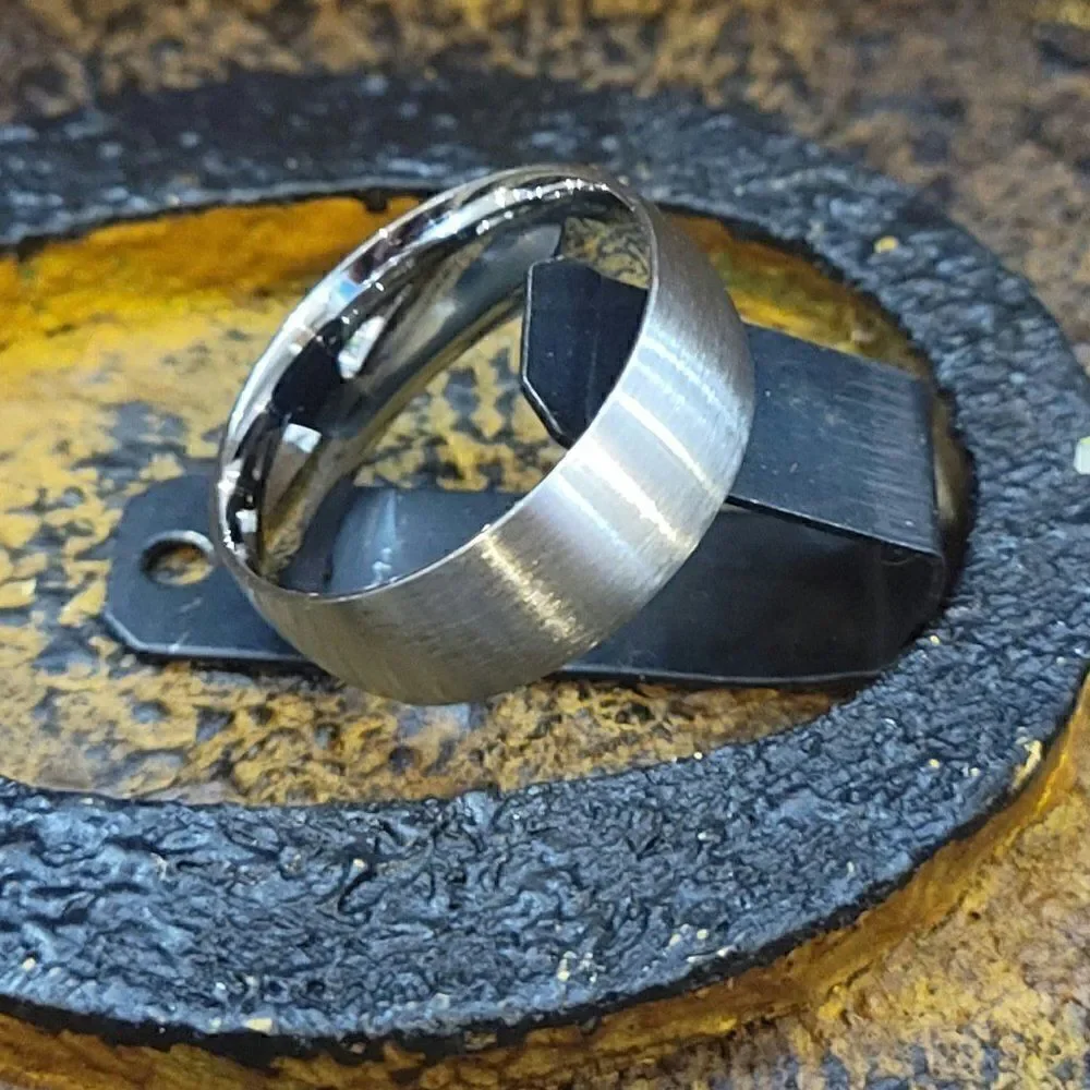 Personalized Men's Silver Promise Ring Band - Engraved Wedding Ring For Guys
